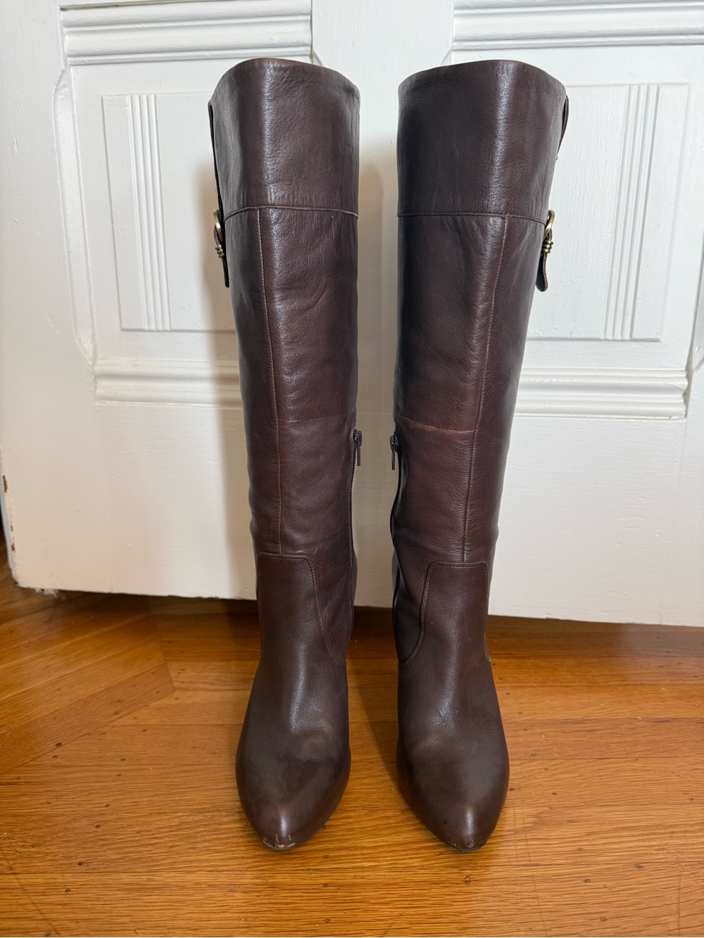 Women's Tall Brown Leather Riding Boots - Classic Style